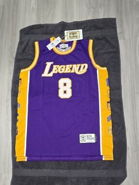 Legend #8 Kobe Bryant Purple & Gold Basketball Jersey